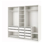 Wardrobe combination, white, 250x58x236 cm (98 3/8x22 7/8x93 1/8 ")