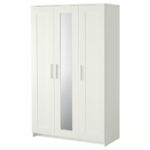Wardrobe with 3 doors, white, 117x190 cm (46x74 3/4 ")